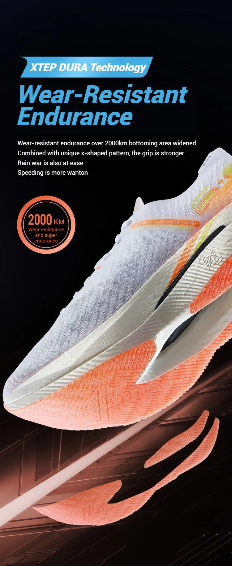 Xtep 160X 6.0 Running Shoes Professional Marathon PB Carbon Plate For Men Cushioning Shock Absorption Sneakers 976319110057