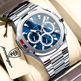 POEDAGAR Top High Quality Man Watch Luminous Waterproof Stainless Steel Men Clock Date Chronograph Quartz Business Men's Watches