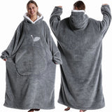 Extra Long Hooded Wearable Blanket