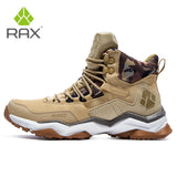 RAX Waterproof Hiking Shoes Men Winter Outdoor Sneakers for Men Snow Boots Plush Mountain Snowboots Outdoor Tourism Jogging Shoe