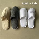 4Pairs/Lot Men Women Kids Disposable Hotel Guest Slippers Cotton Slides Home Travel SPA Slipper Hospitality Cheap Footwear
