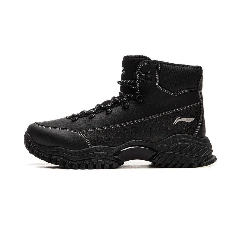 Li-Ning Unisex LN CONQUEROR LITE Lifestyle Shoes Fleece Winter Warm Mid-Top Casual Shoes LiNing Reflective Sneakers AGCV393