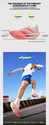 361 Degrees Furious Future 2.0 Running Shoes Marathon Plate Racing Carbon Lightweight Durable Cushion Stable Sneakers 672512201