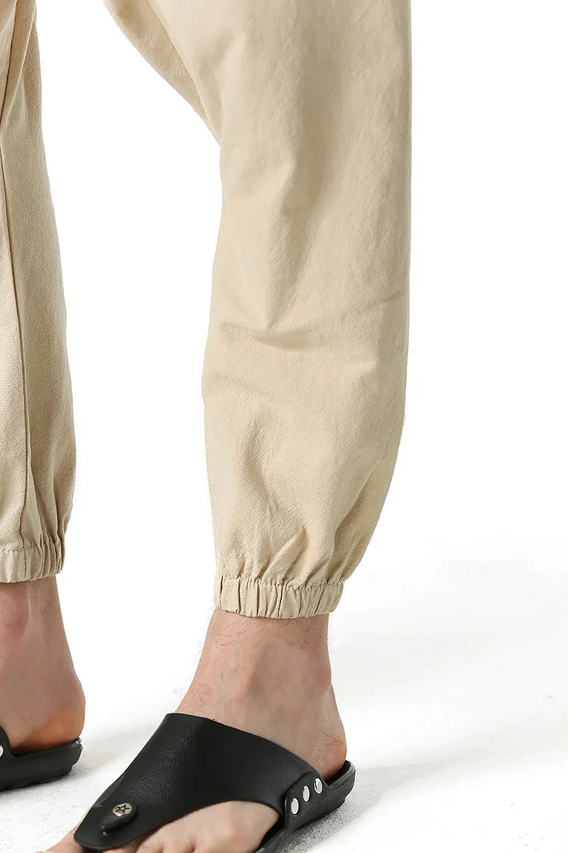 Men's Cotton Linen Loose-Fit Harem Pants