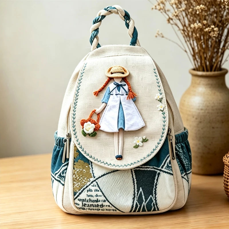 Luxury 3D Pumpkin Pattern Women Travel Backpack High Quality Linen Female Backpack Fashion Prettry Style Girls Daypack Backpack