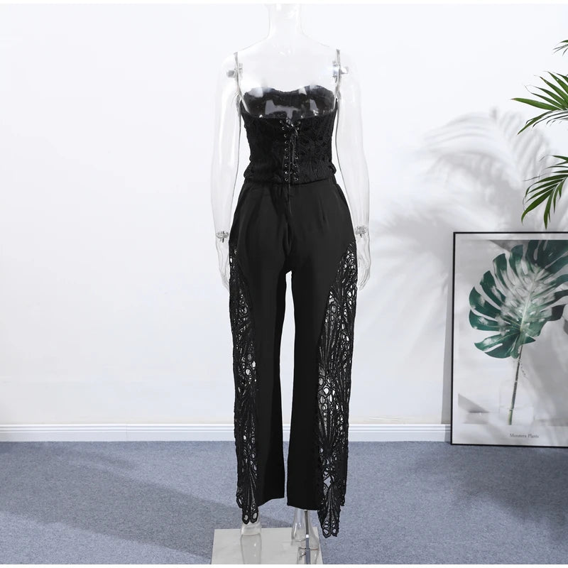 Strapless Eyelet Two-Piece Set