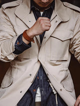 Men's Vintage Military Field Jacket – Cotton Zip Coat