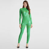 Metallic Shiny Spandex Catsuit - Long Sleeve Back-Zip Zentai Unitard
