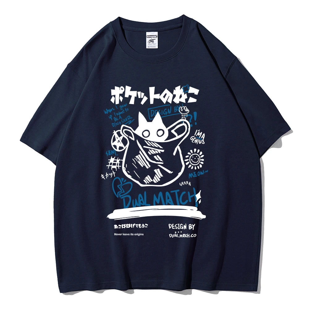Kawaii Cat Harajuku Streetwear Tee