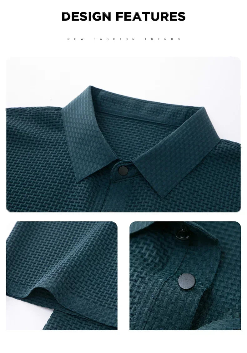 Men's Ice Silk Polo Shirt – Breathable Smart Casual Tee