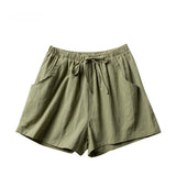 High-Waisted Linen-Style Bow Sash Shorts