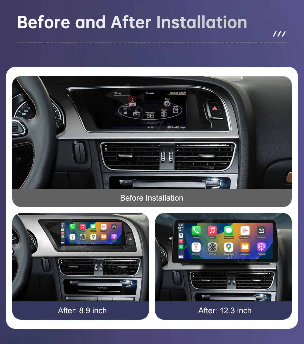 Road Top 8.8"/12.3" Touch Screen for Audi A5 2008–2016