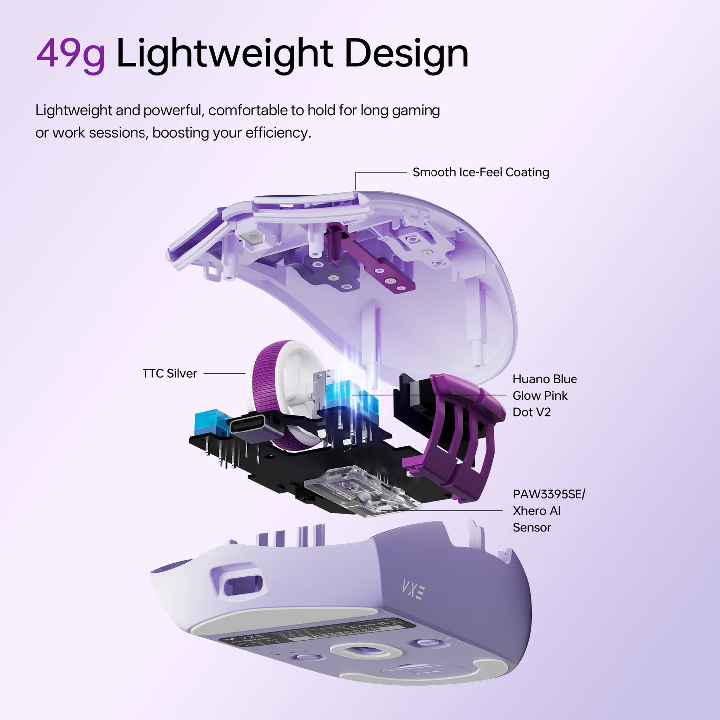 ATK VXE Dragonfly V3 PRO Bluetooth Gaming Mouse PAW3395SE 2.4G Wireless E-sports Mice Rechargeable Lightweight Ergonomic