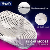 LED Light-Up Cowboy Hats – Glitter Party Pack