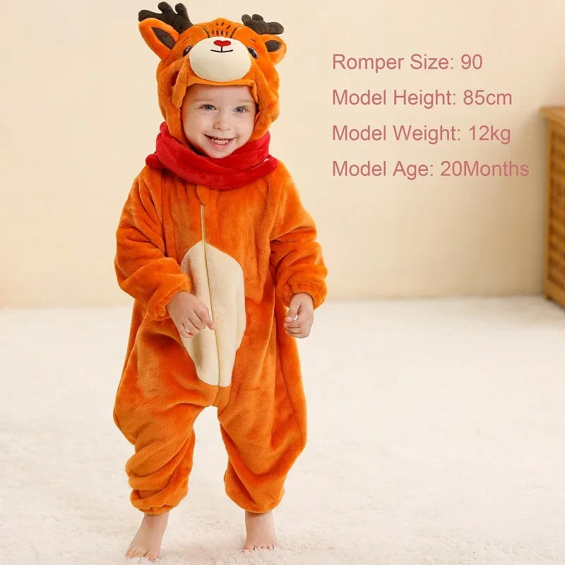 Plush Hooded Baby Winter Romper
