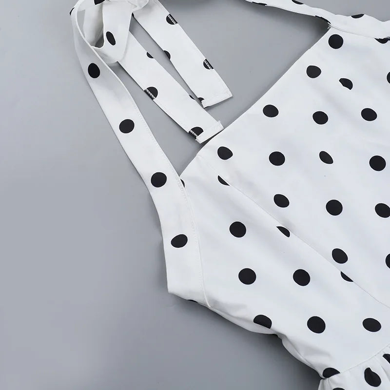 Polka Dot Halter Mini Dress