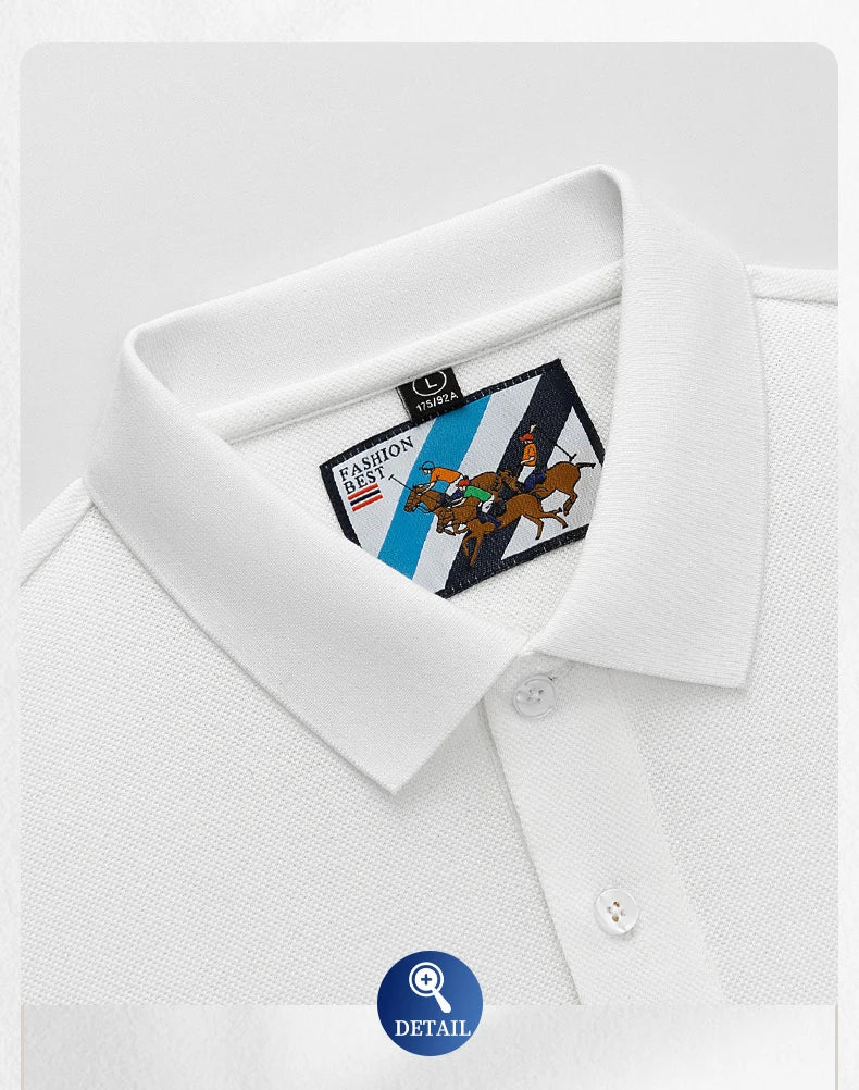 Men's Embroidered Cotton Polo Shirt – Breathable Summer Fit