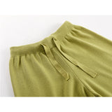 Hirsionsan Winter Thick Women Knitted Suits Soft 2 Pieces soft Female Sets Polo Neck Sweater & Wide Leg Pants Knitted Outfit
