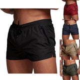 Men's Quick-Dry Athletic Gym Shorts with Zipper Pockets