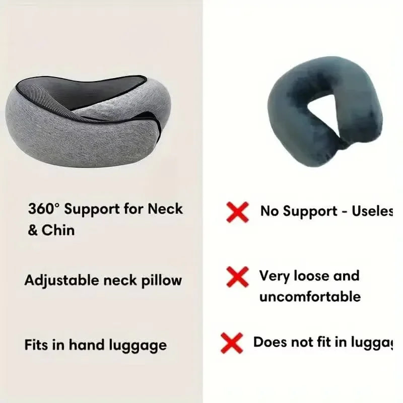Memory Foam U-Shape Travel Neck Pillow – Snail Design