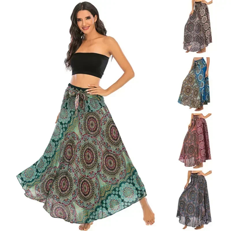 Boho Maxi Skirt – Flowy Ankle-Length Summer Skirt for Women