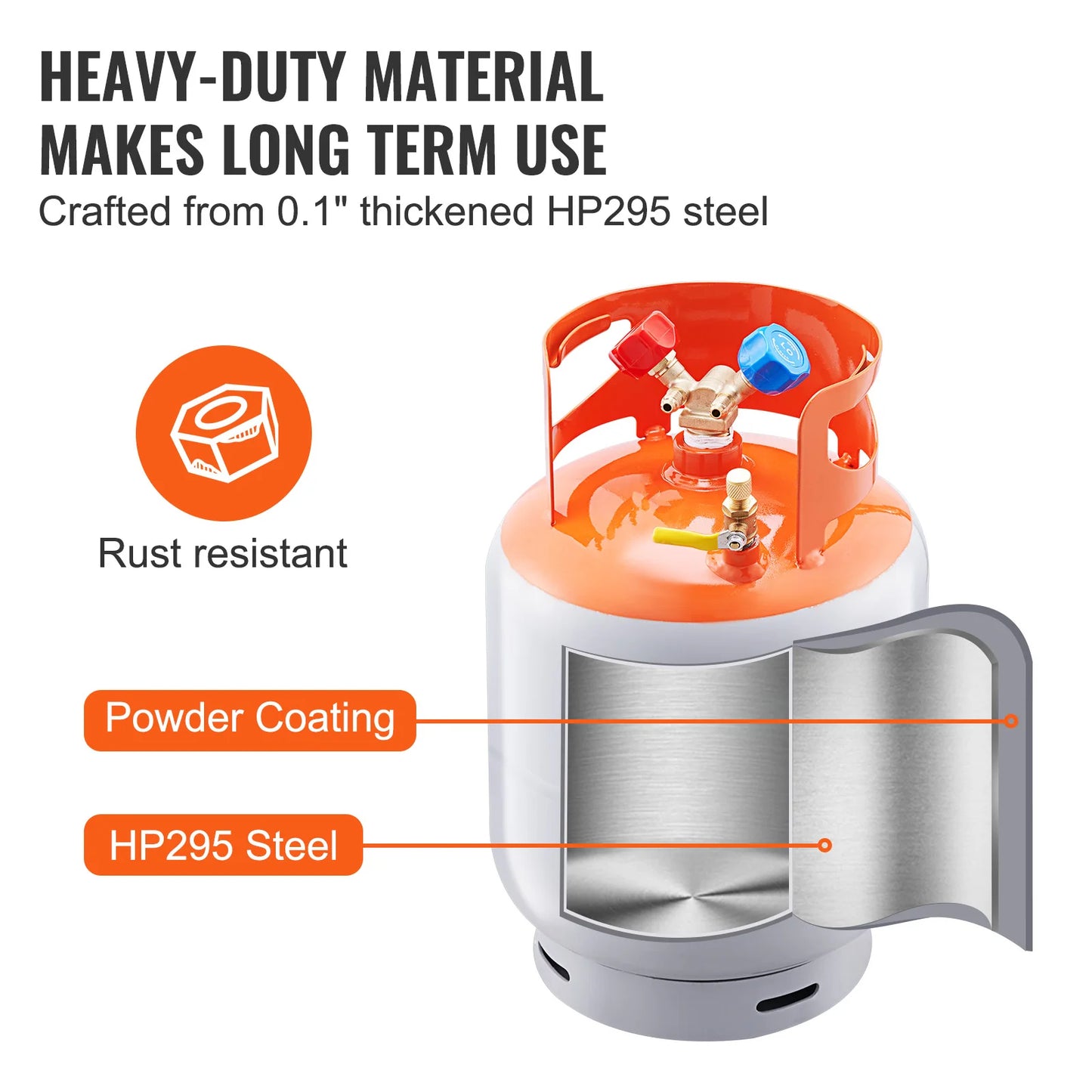 SucceBuy 30 lb Refrigerant Recovery Tank 400 psi Portable Cylinder Tank with Y-Valve for Liquid/Vapor Recovery Can for R22/R134A