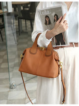 Women's Natural Cow Leather Bag Female Retro Cowhide Crossbody Bags Ladies Large Capacity Shoulder Bag for Middle aged Women