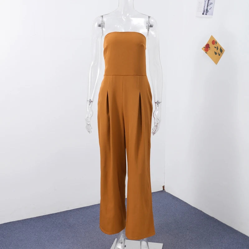 Floral Strapless Vest & Straight-Leg Trouser Set