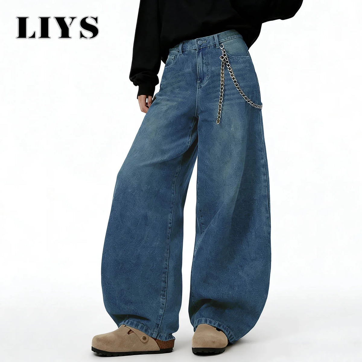 Unisex Baggy Wide-Leg Denim Jeans