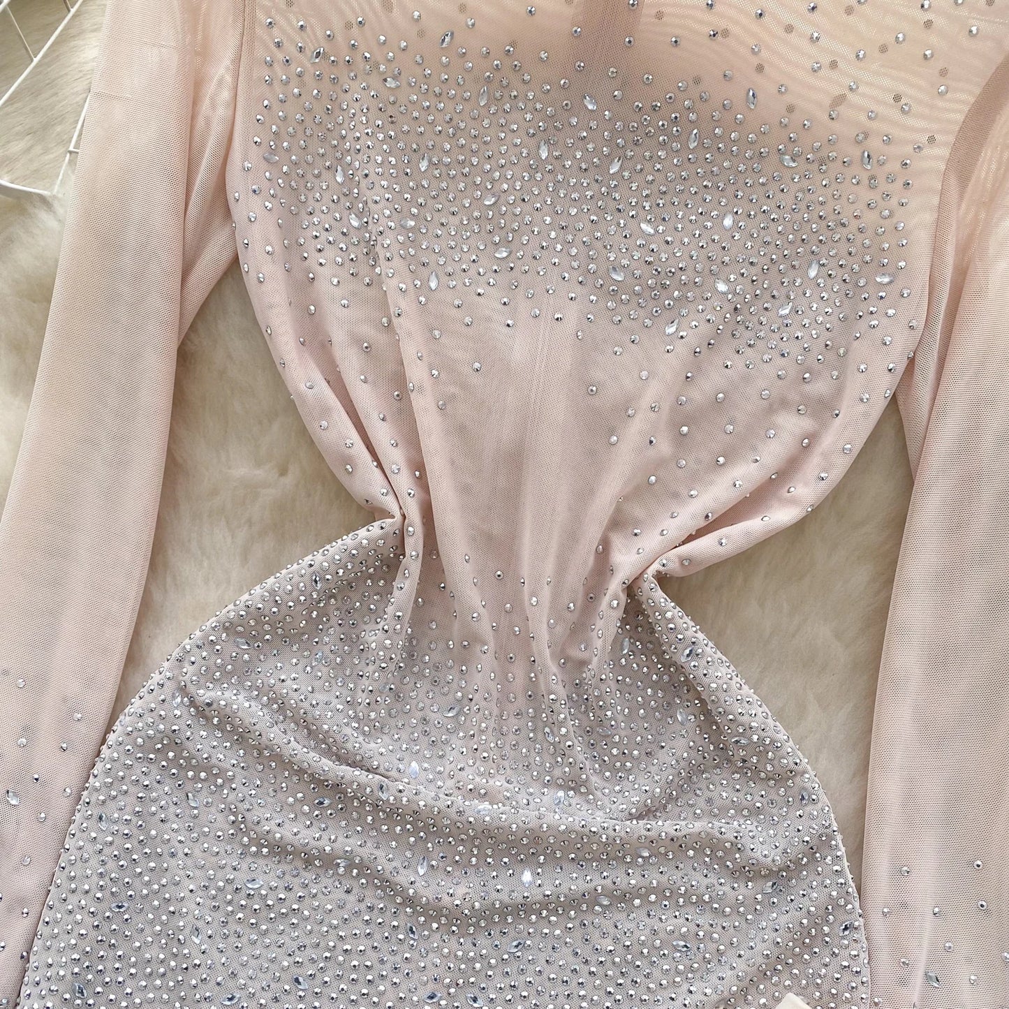 Sparkle & Shine: Women's Rhinestone Mesh Romper