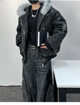 Men's Cotton Jacket – Eagle Embroidery & Tie-Dye