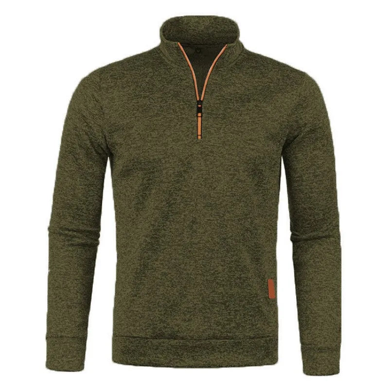 Animal Game Men's Half Zipper Sweatshirts Long Sleeve Solid Pullover Turtleneck Streetwear Warm Jacket Sport Coats Outerwear