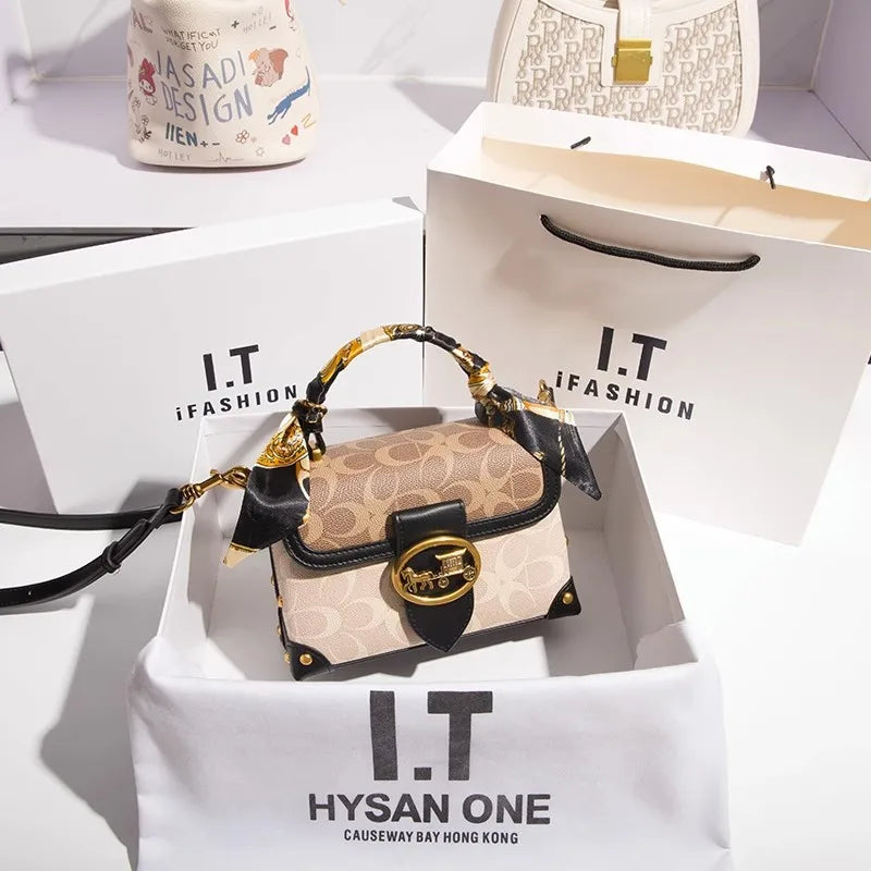 Carriage Emblem Crossbody Box Bag