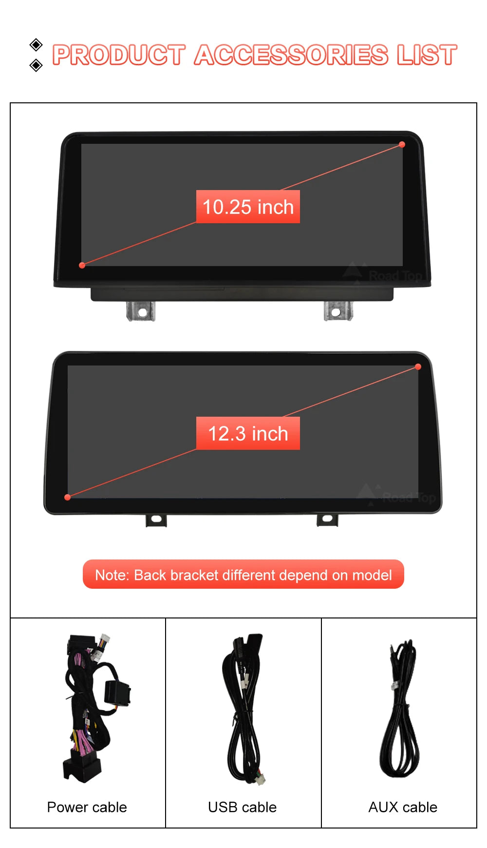 RoadTop 10.25"/12.3" Wireless CarPlay & Android Auto Screen for BMW X5 X6