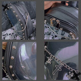 Gothic Punk Coffin Shape Ita Bag Women Clear Backpacks Dark Lolita Handbag and Shoulder Bag Girls Cosplay Designer 2 Insert