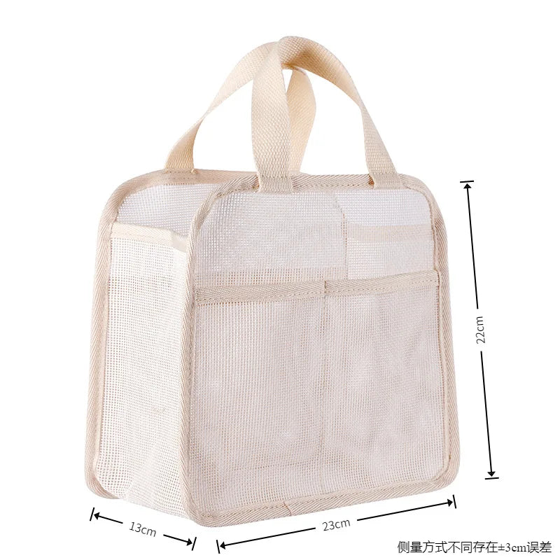 Large Mesh Makeup Bag for Women Portable Breathable Cosmetic Organizer Bag Travel Makeup Pouch with Simple Design