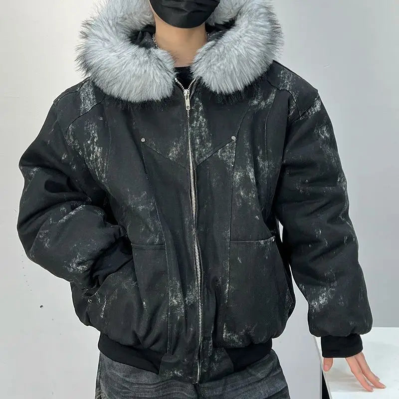 Men's Cotton Jacket – Eagle Embroidery & Tie-Dye