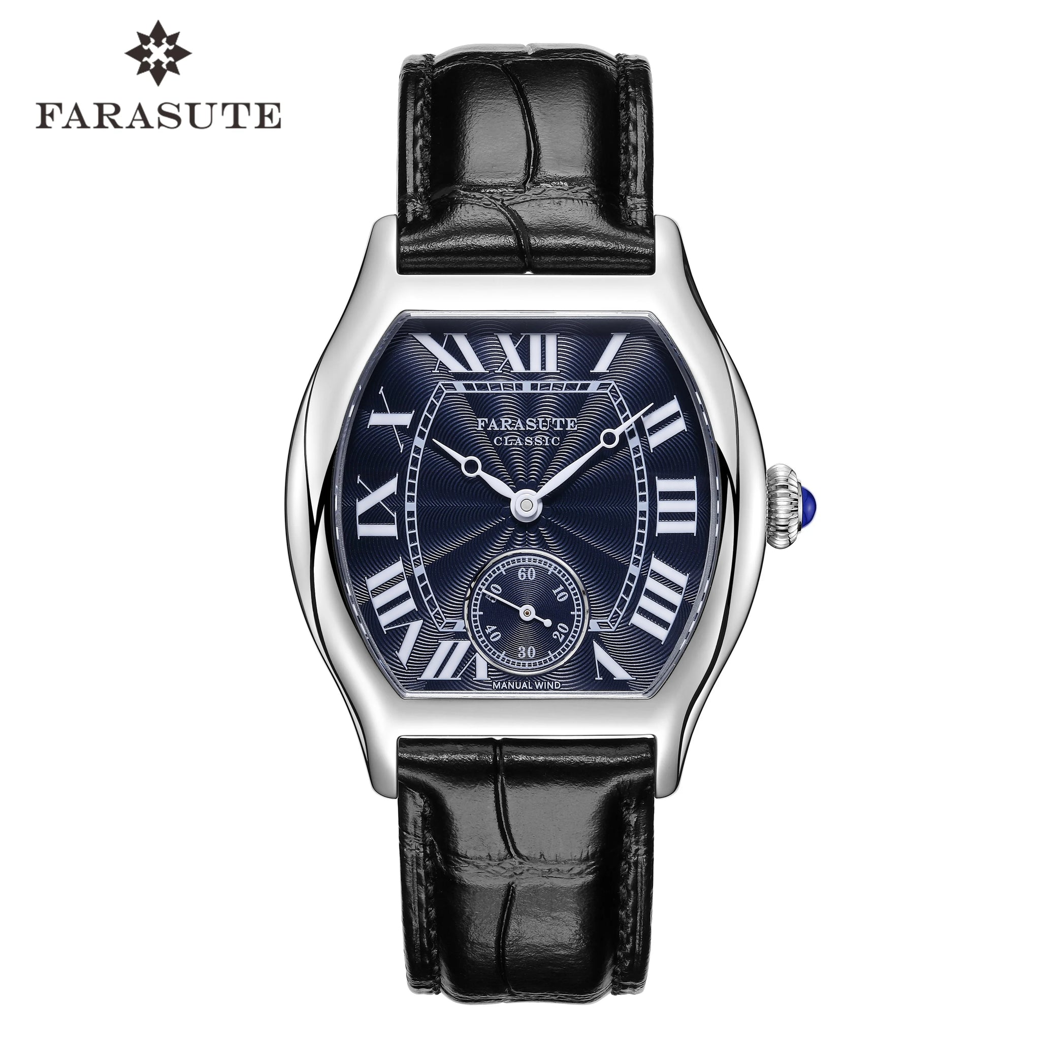 FARASUTE 36mm Retro Hangzhou Customized Manual Mechanical Movement Wristwatches Sapphire 5Bar Waterproof Watch Men Reloj Hombre