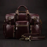 Luxury Genuine Leather Men Briefcase Business Bag Leather portfolio Laptop Bag Shoulder Messenger Bag male Document Office bag