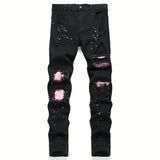 Men's Y2K Slim Fit Stretch Denim Jeans | Hip Hop Style