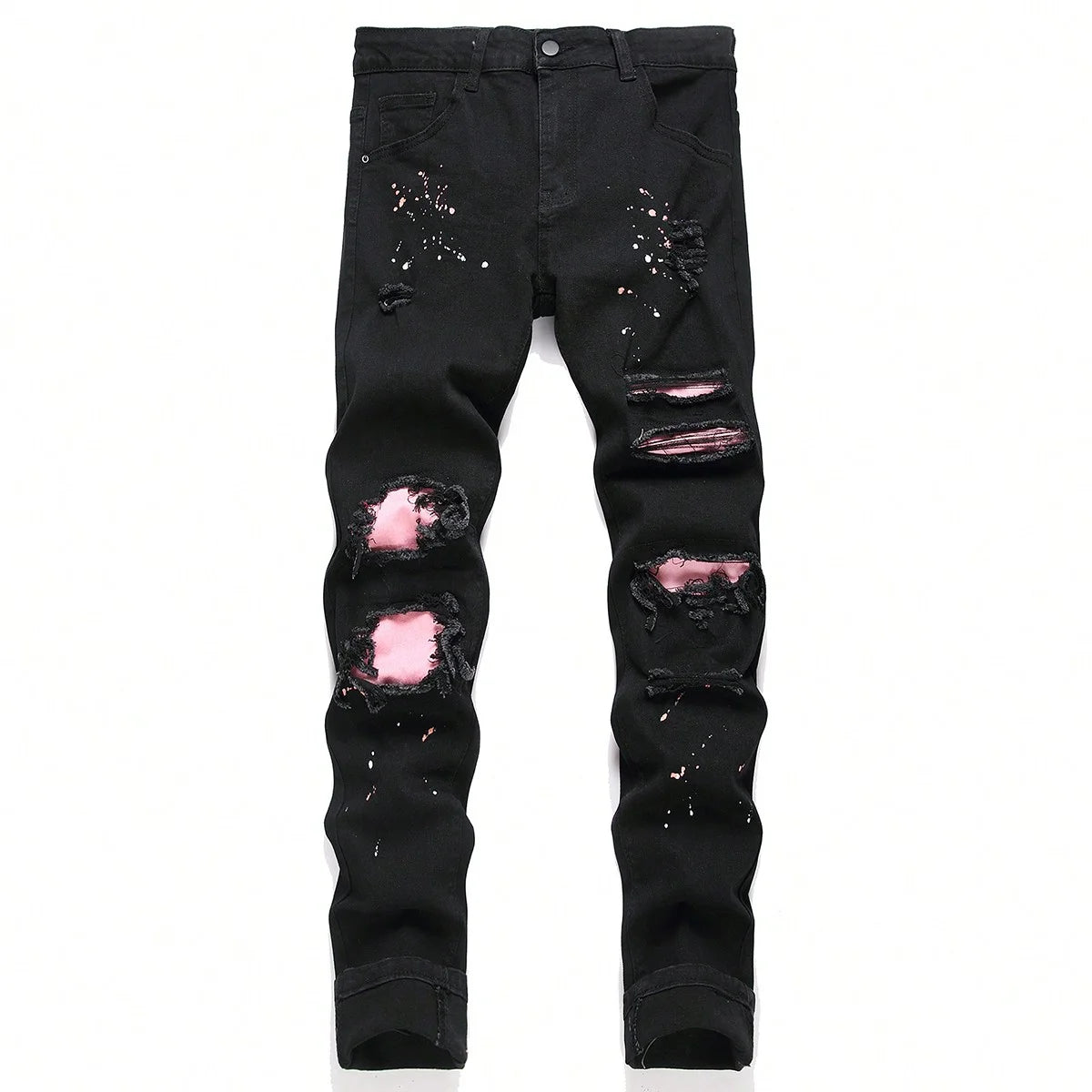 Men's Y2K Slim Fit Stretch Denim Jeans | Hip Hop Style