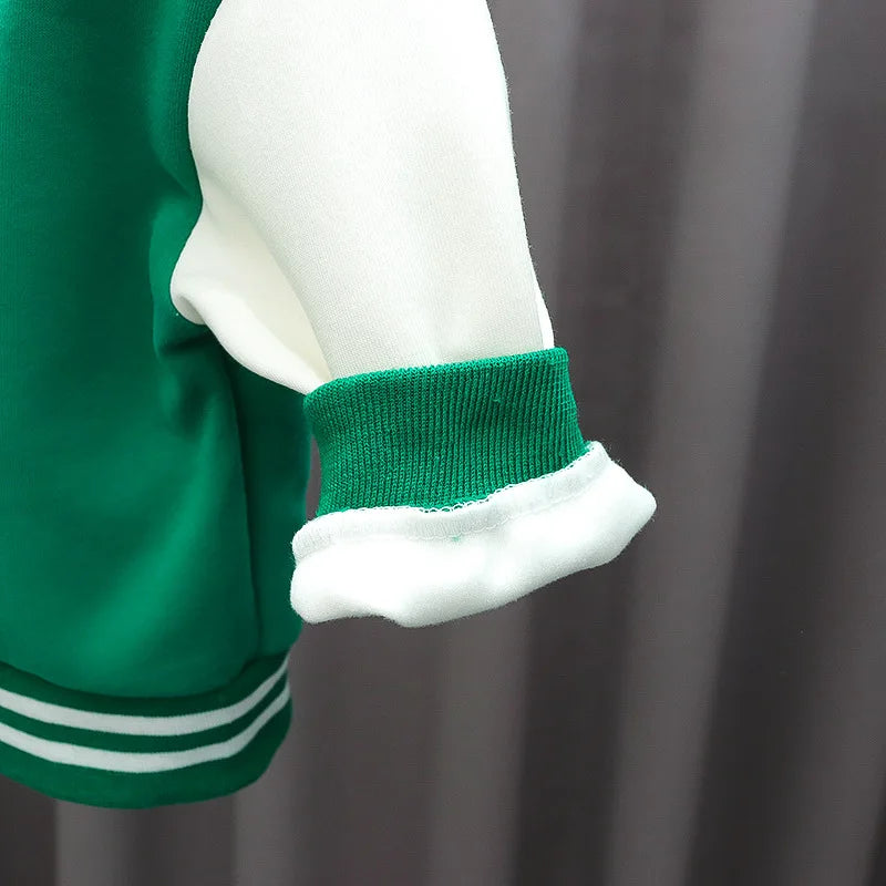 3pcs Set Kids Boys Clothes Baseball Coat+T-Shirt+Pant Spring Autumn Letter Print Sweatshirts Black Sports Casual Outfits Clothes