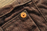 SauceZhan Brown Selvedge Denim Tapered Jeans – 13.8 oz