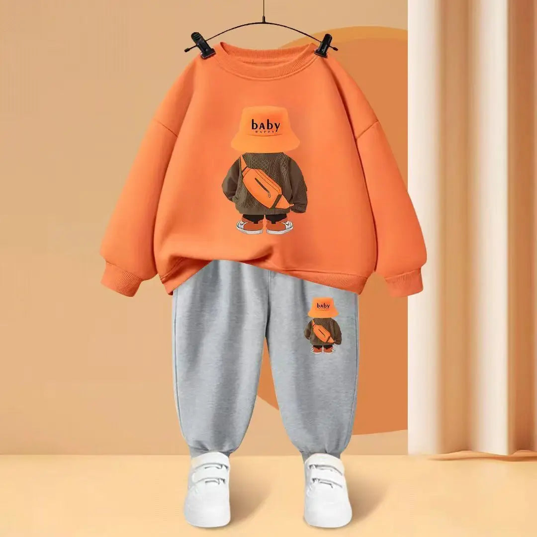 Kids' Bear Print 2-Piece Tracksuit