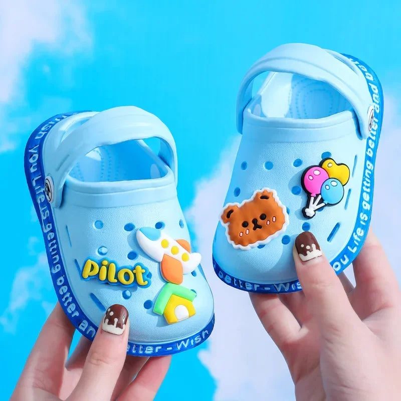 Cartoon Kids’ Summer Garden Clogs