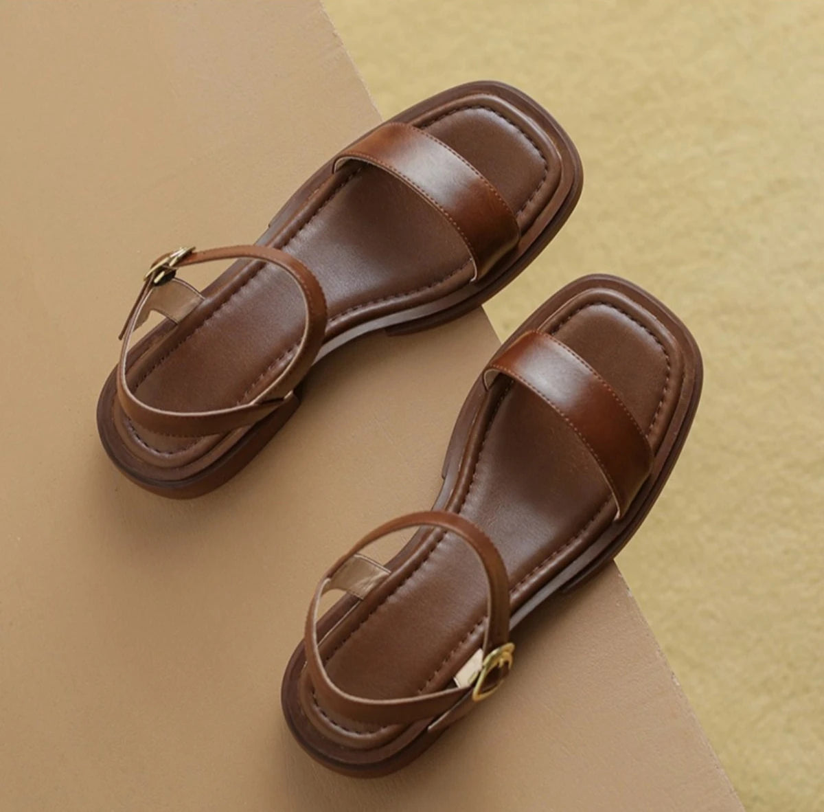 Women's Low-Heel Buckle Strap Sandals