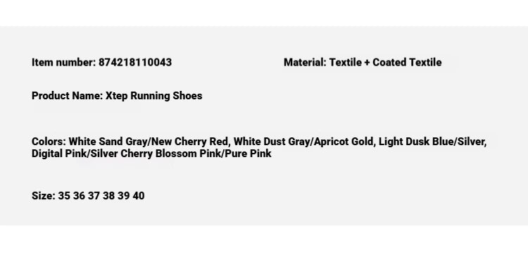 XTEP 2000km PRO Running Sneakers For Women 2026 Spring Stability Comfort Cushioned Lightweight Female Sports shoes 874218110043