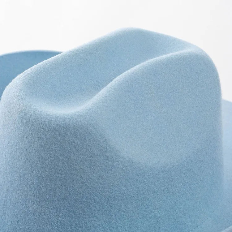 USPOP Wide Brim Wool Cowboy Hat – Unisex Felt Fedora