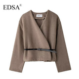 Elegant Belted Wrap Jacket