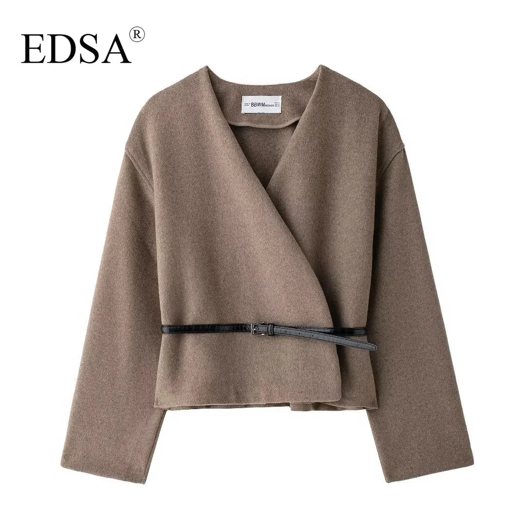 Elegant Belted Wrap Jacket